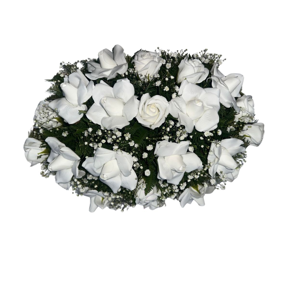 GENERICO - Cubre Urna de Rosas Blancas Eternas