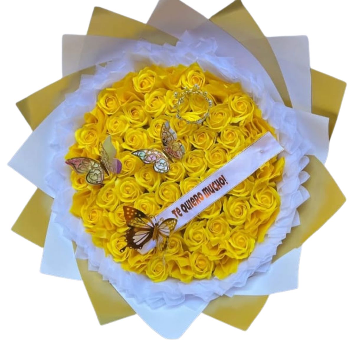 GENERICO - Bouquet de 100 Rosas Amarillas Eternas