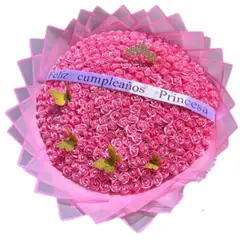 GENERICO - Bouquet de 200 Rosas Rosadas Eternas