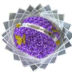 GENERICO - Bouquet de 100 Rosas Eternas Lila
