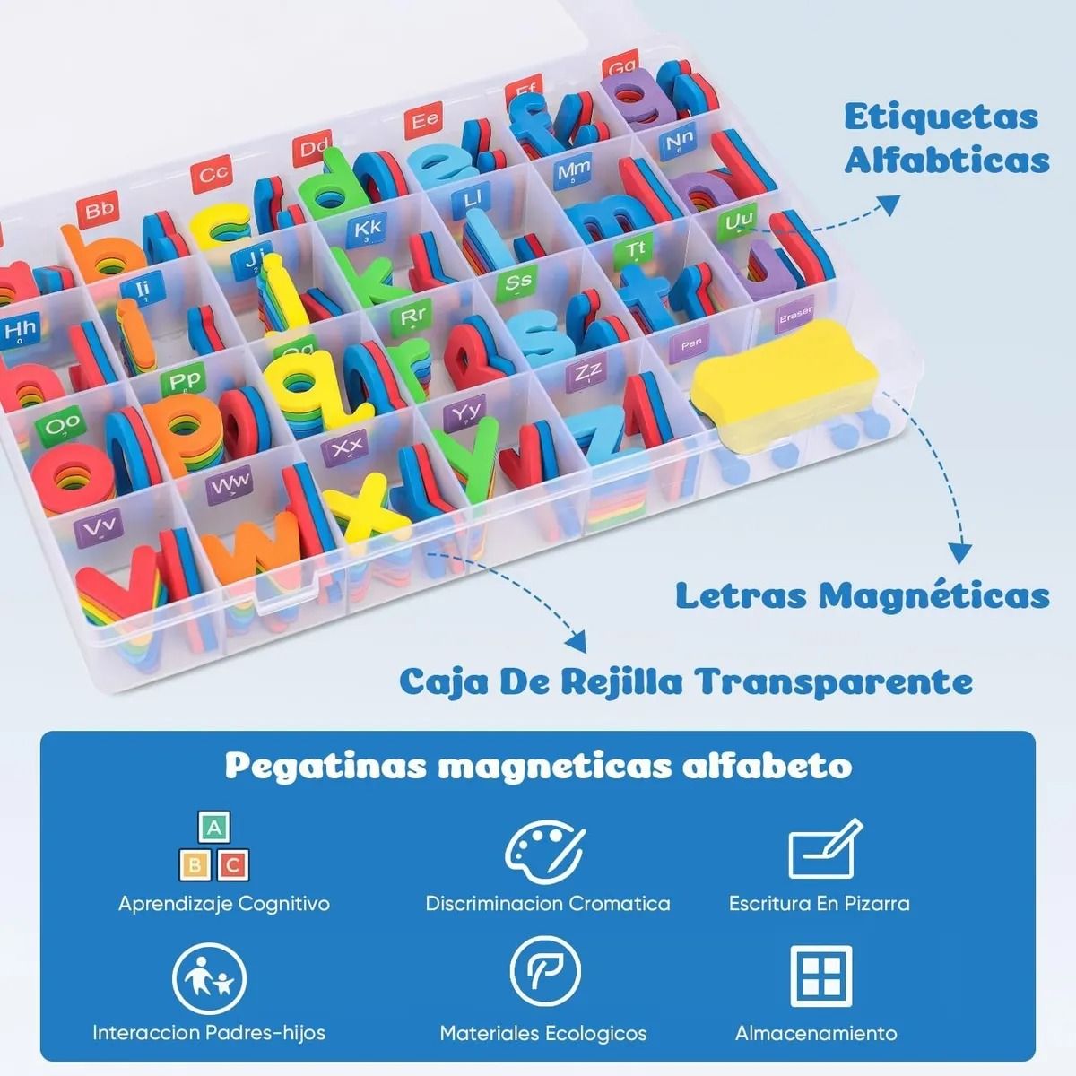 EVERSO - Juego De Letras Magneticas Niños Montessori Didacticos Bebés