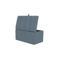 MUEBLES HVM - Banqueta Baúl Lineal Gris Felpa