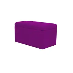 MUEBLES HVM - Banqueta Baúl Lineal Morado Felpa