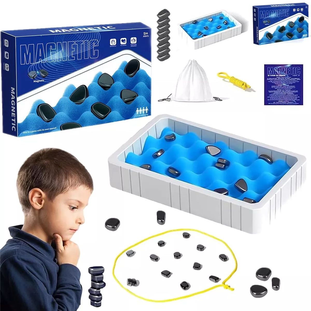 ATURE - Juego Mesa Damas Magnétic Niños Con Tablero Y Piezas Ajedrez