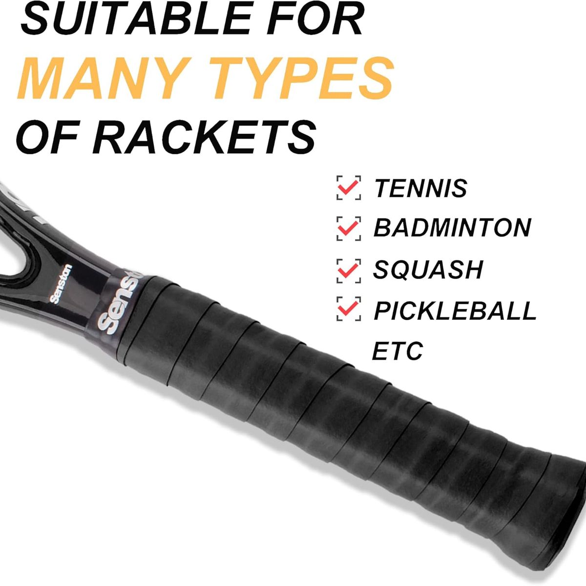 ATURE - 10u Grip Raqueta Tenis Béisbol Banda Cinta Protector