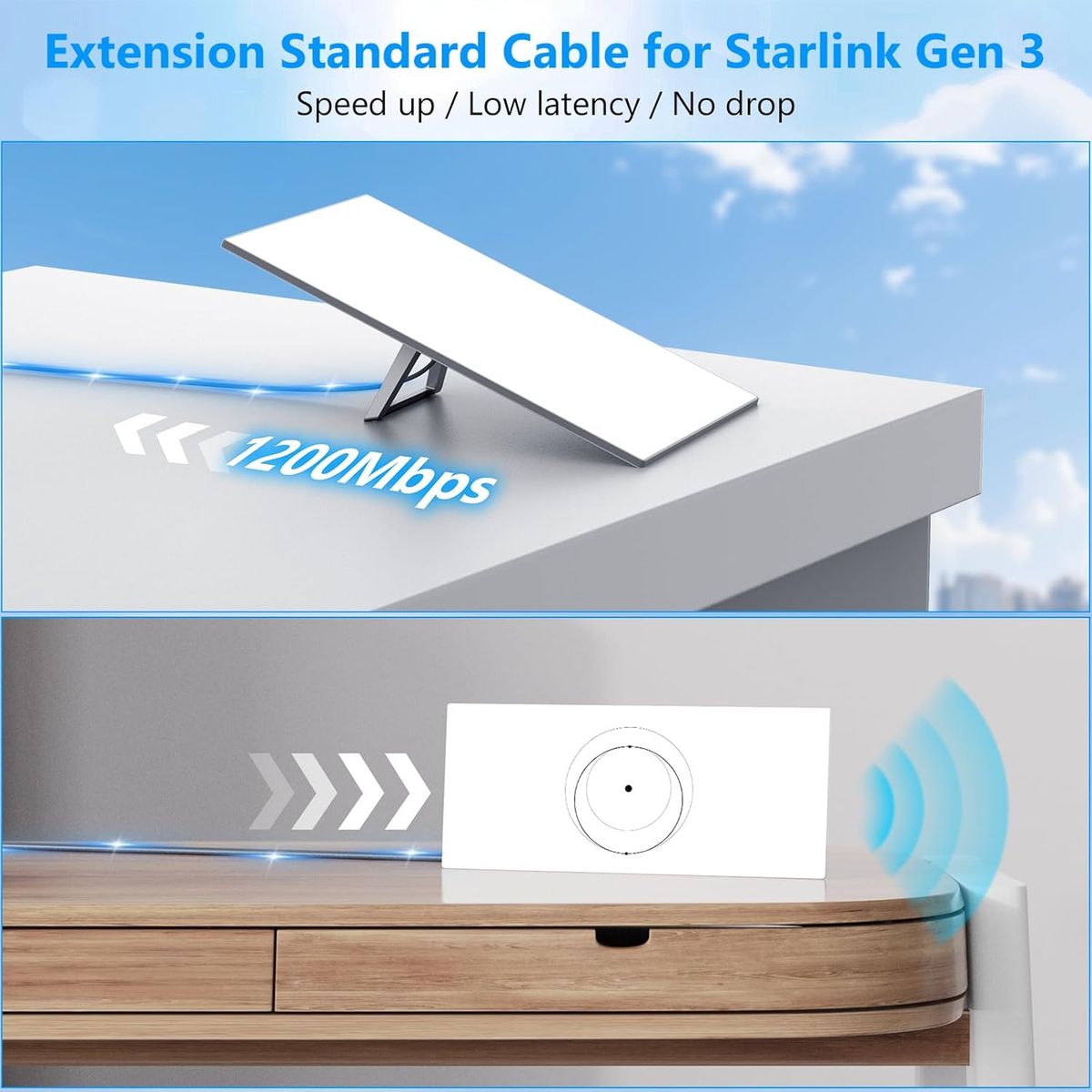 KUANGYE - Cable Para Starlink Estándar V4 Gen3 De 30 Metros (100 Pies)