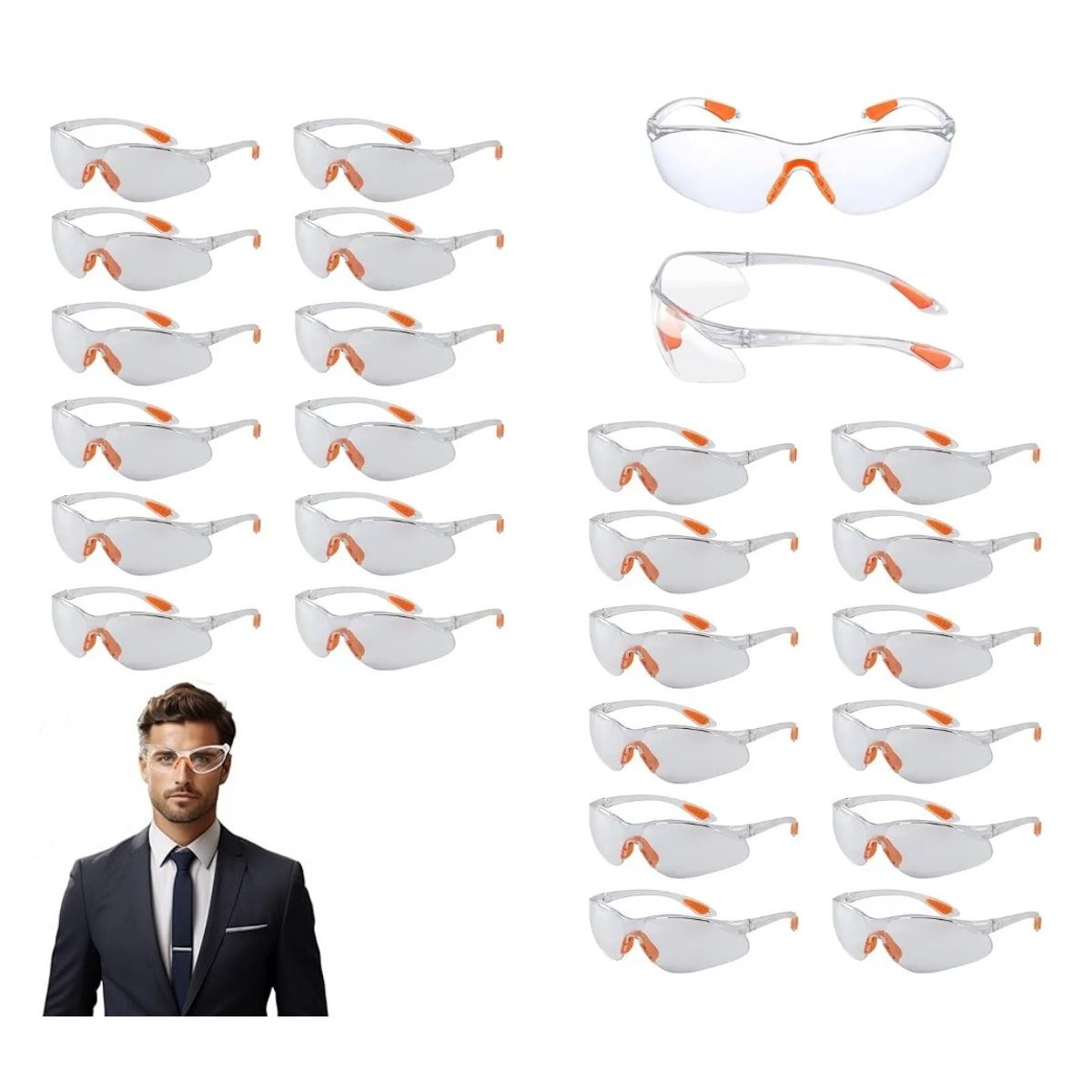 24 Lente Seguridad Claros,antiparra Transparent Anti Impact, marca KUANGYE - Foto Principal