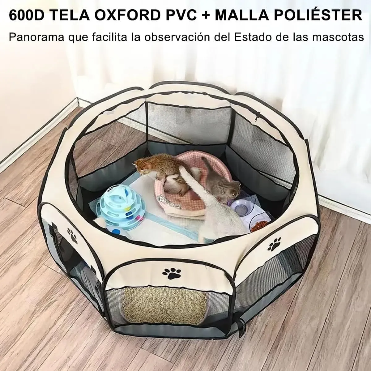 EVERSO - Corral Plegable Portátil Para Mascotas Perro Gato 8 Paneles