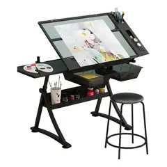 KUANGYE - Restirador Profesional Vidrio Templado Con Banco 90x60cm