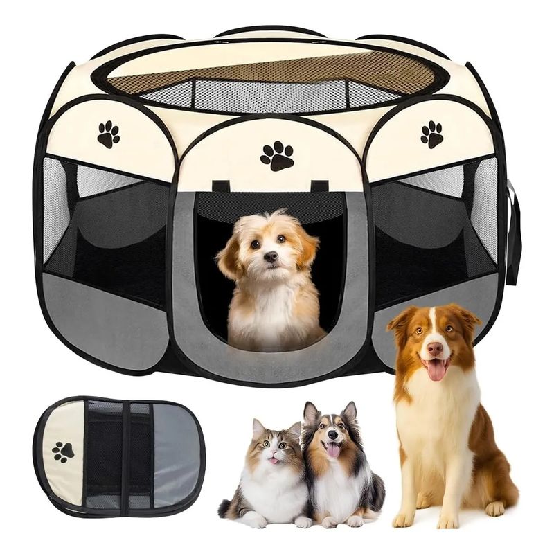 EVERSO - Corral Plegable Portátil Para Mascotas Perro Gato 8 Paneles