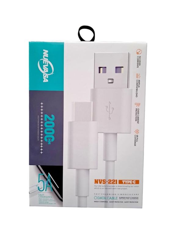 Cable Type C a USB 5A 2MT NVS 221 Gran Alcance