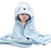 Toallas De Baño Suaves Con Capucha Para Niños Azul 80 x 80 cm