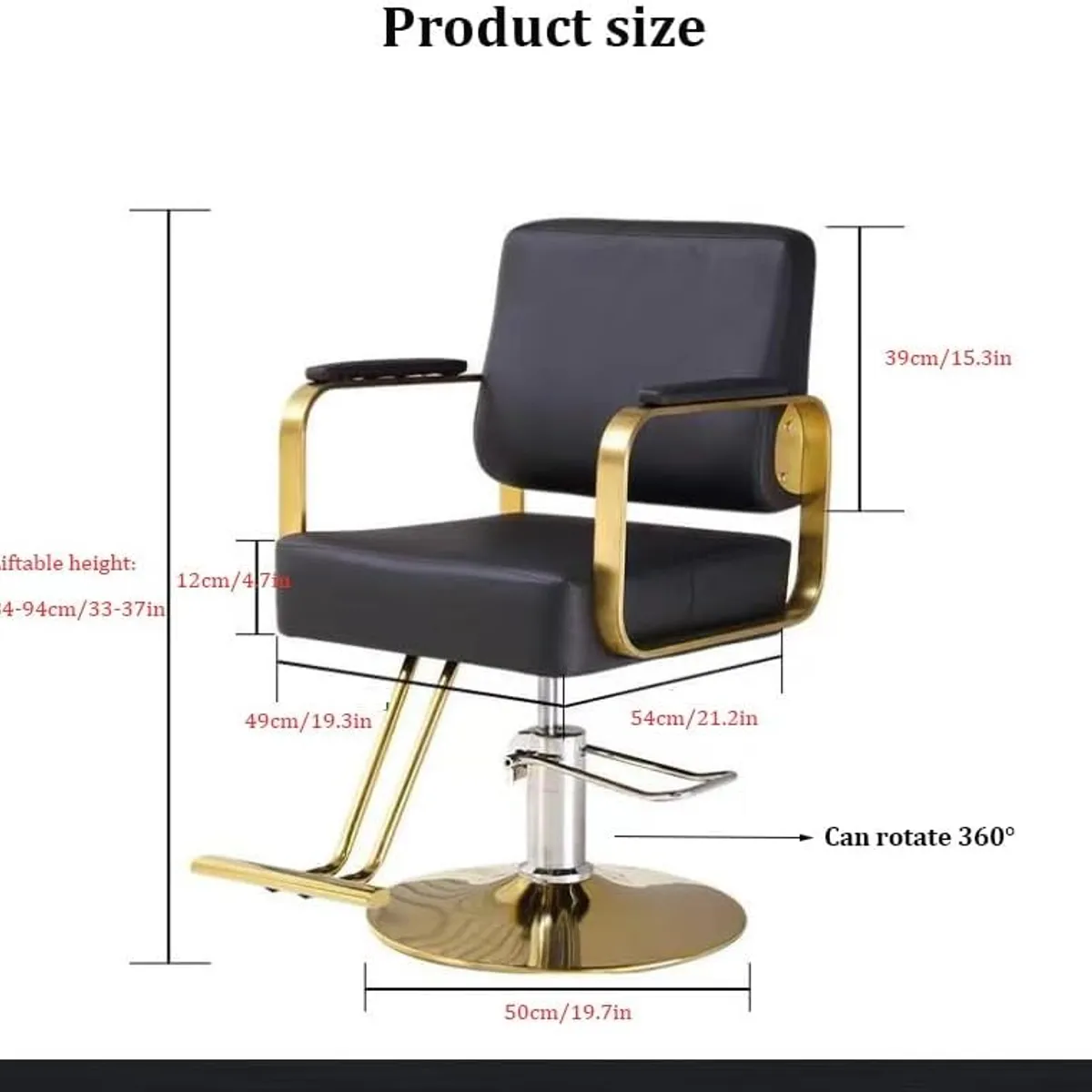 KUANGYE - Sillon Silla Barberia Estetica 360° Moderna Tipo De Respaldo Fijo