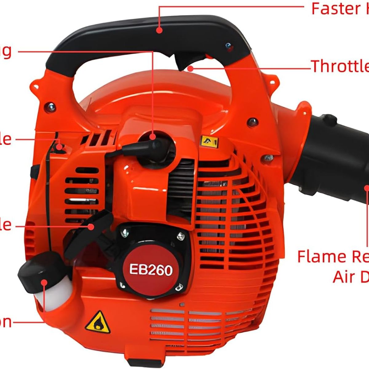 KUANGYE - Soplador De Hojas De Gasolina De Alta Potencia 26cc 2000w 2 tiempos