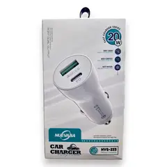 MALIK - Cargador Auto Doble Puerto USB y Tipo C 20W Rápido