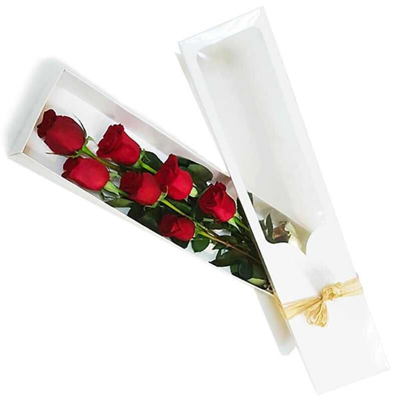 GENERICO - Caja de 7 Rosas Rojas
