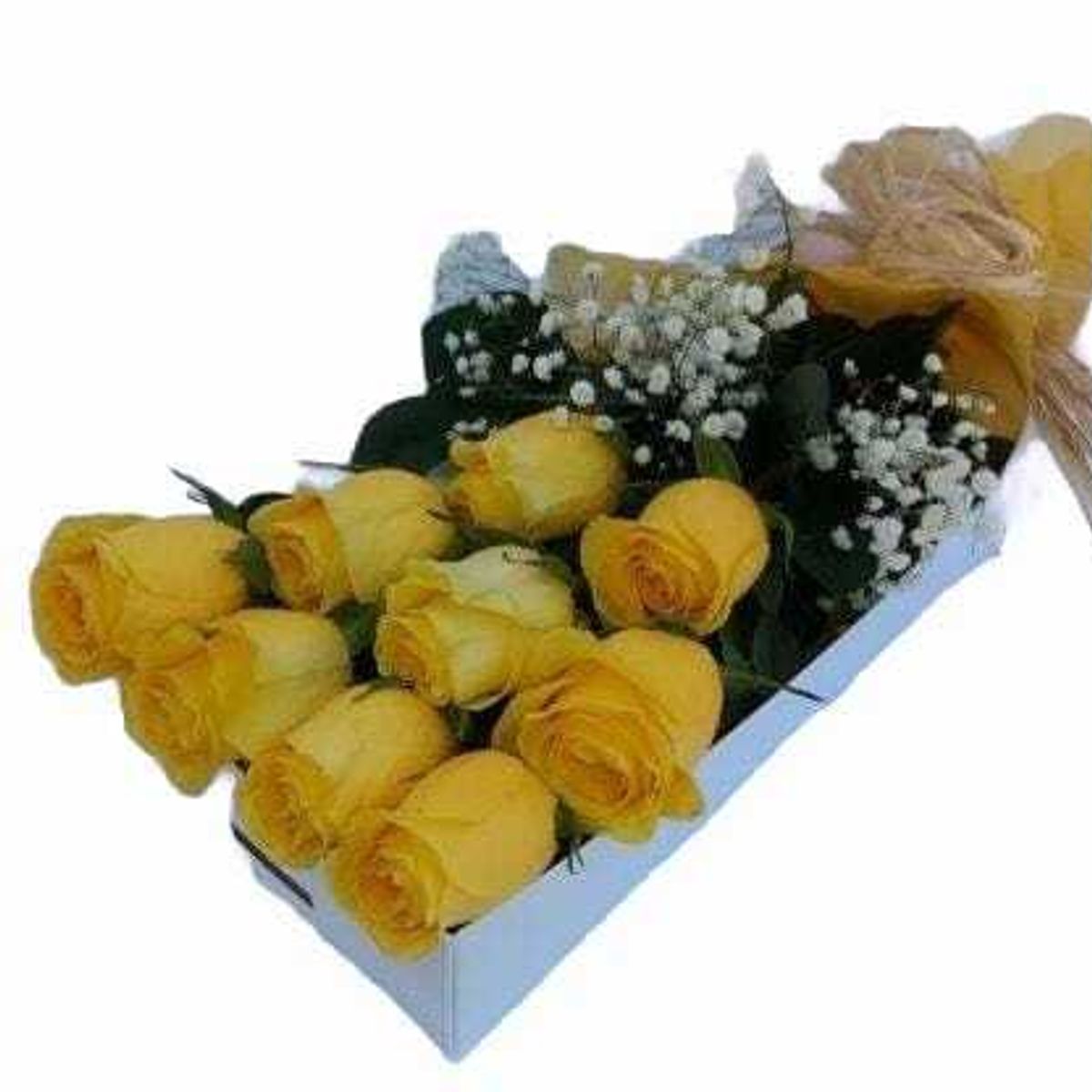 GENERICO - Caja de 9 Rosas Amarillas