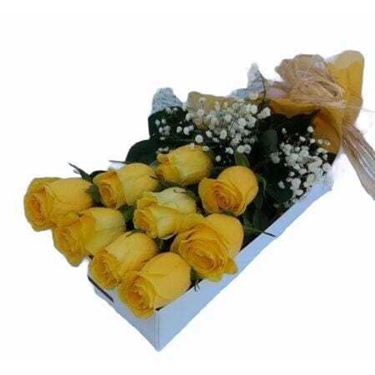 GENERICO - Caja de 9 Rosas Amarillas
