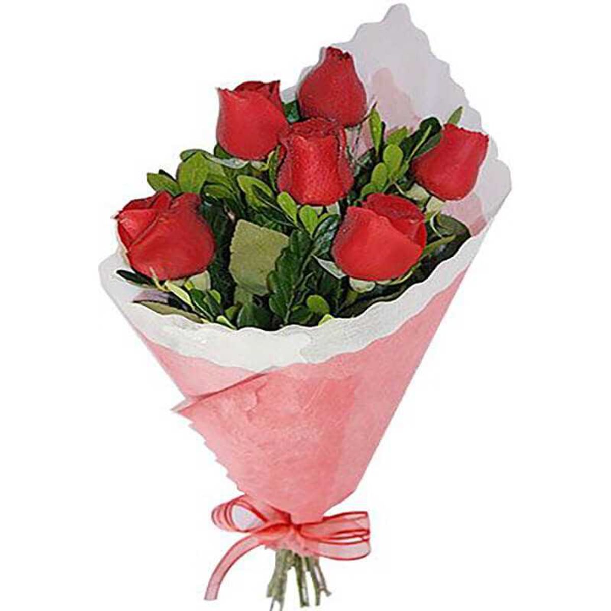 GENERICO - Ramo de 6 Rosas Rojas