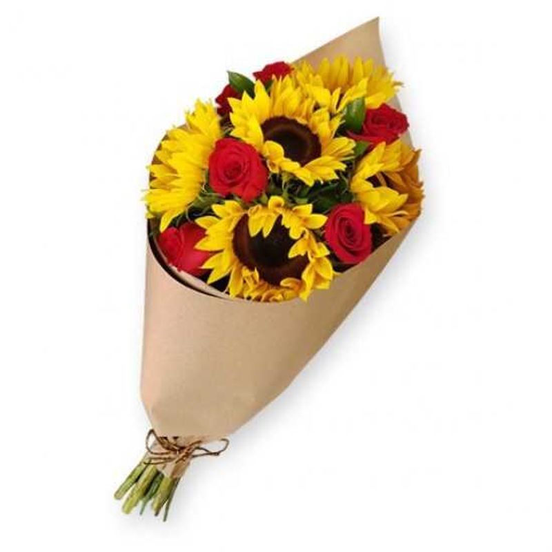 GENERICO - Ramo de 5 Girasoles y 5 Rosas