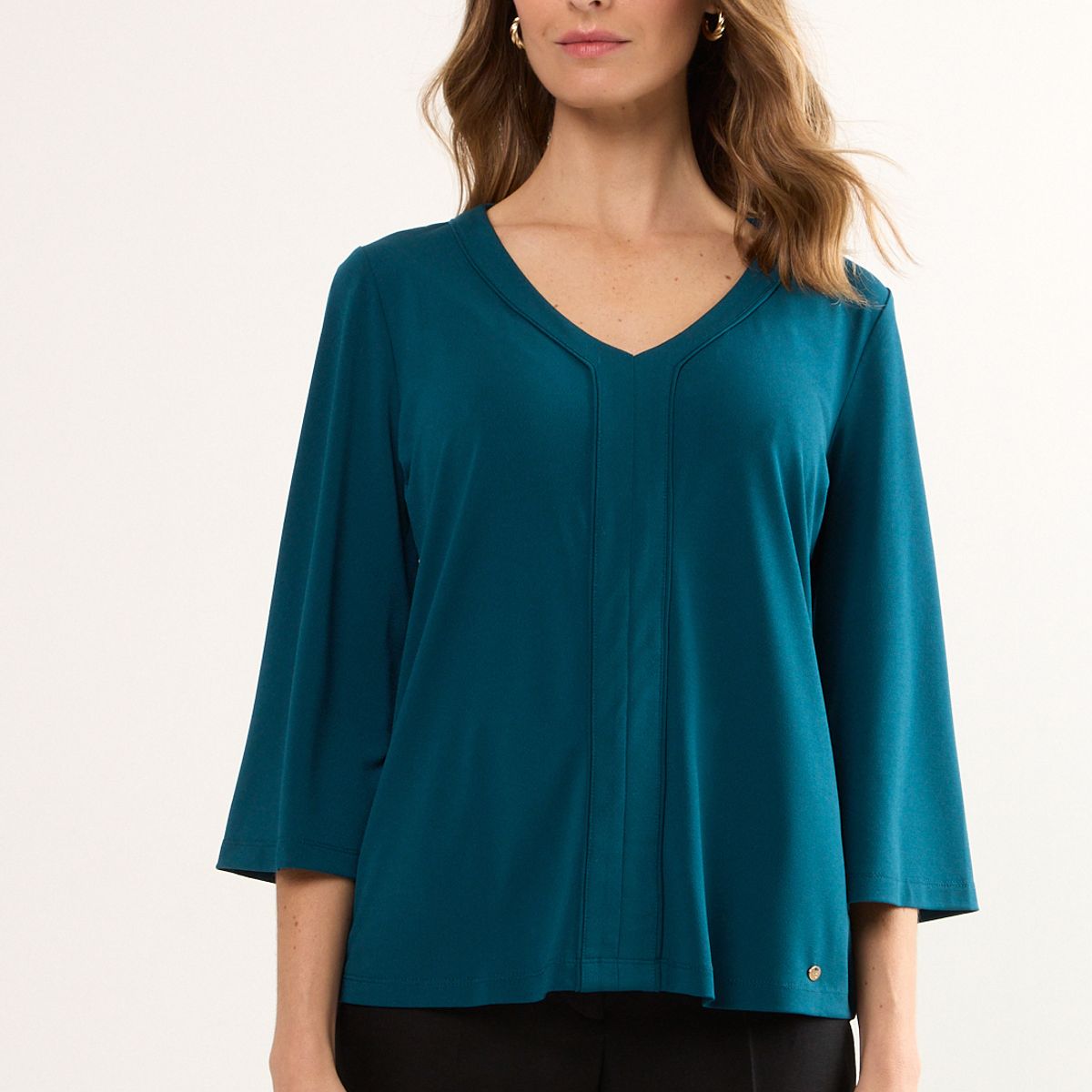 MA GRIFFE - Polera Manga Larga Mujer Petroleo Magriffe