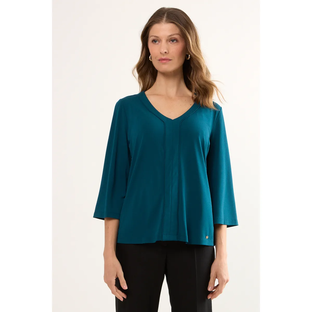 MA GRIFFE - Polera Manga Larga Mujer Petroleo Magriffe