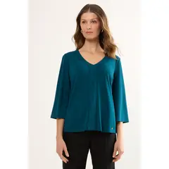 MA GRIFFE - Polera Manga Larga Mujer Petroleo Magriffe