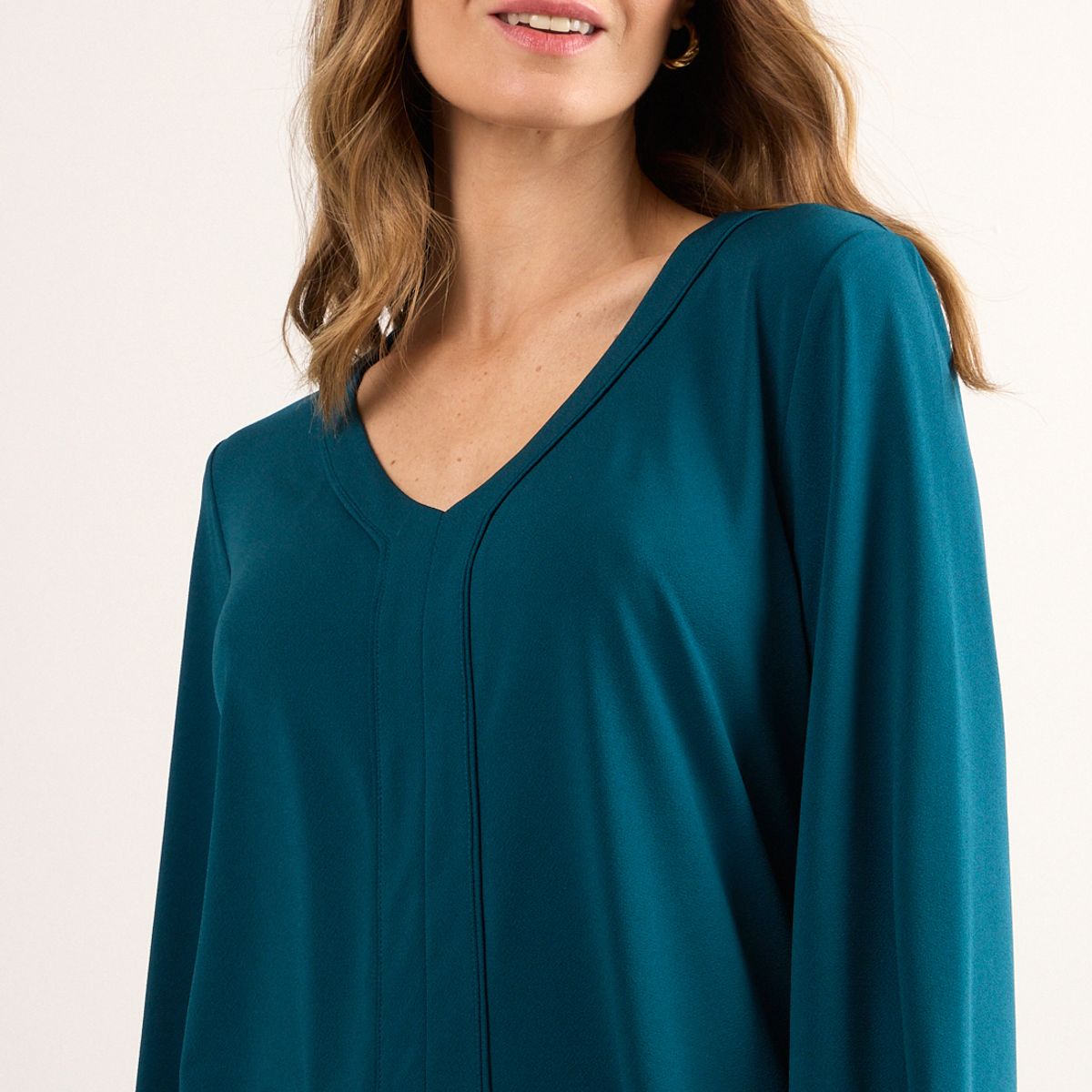 MA GRIFFE - Polera Manga Larga Mujer Petroleo Magriffe