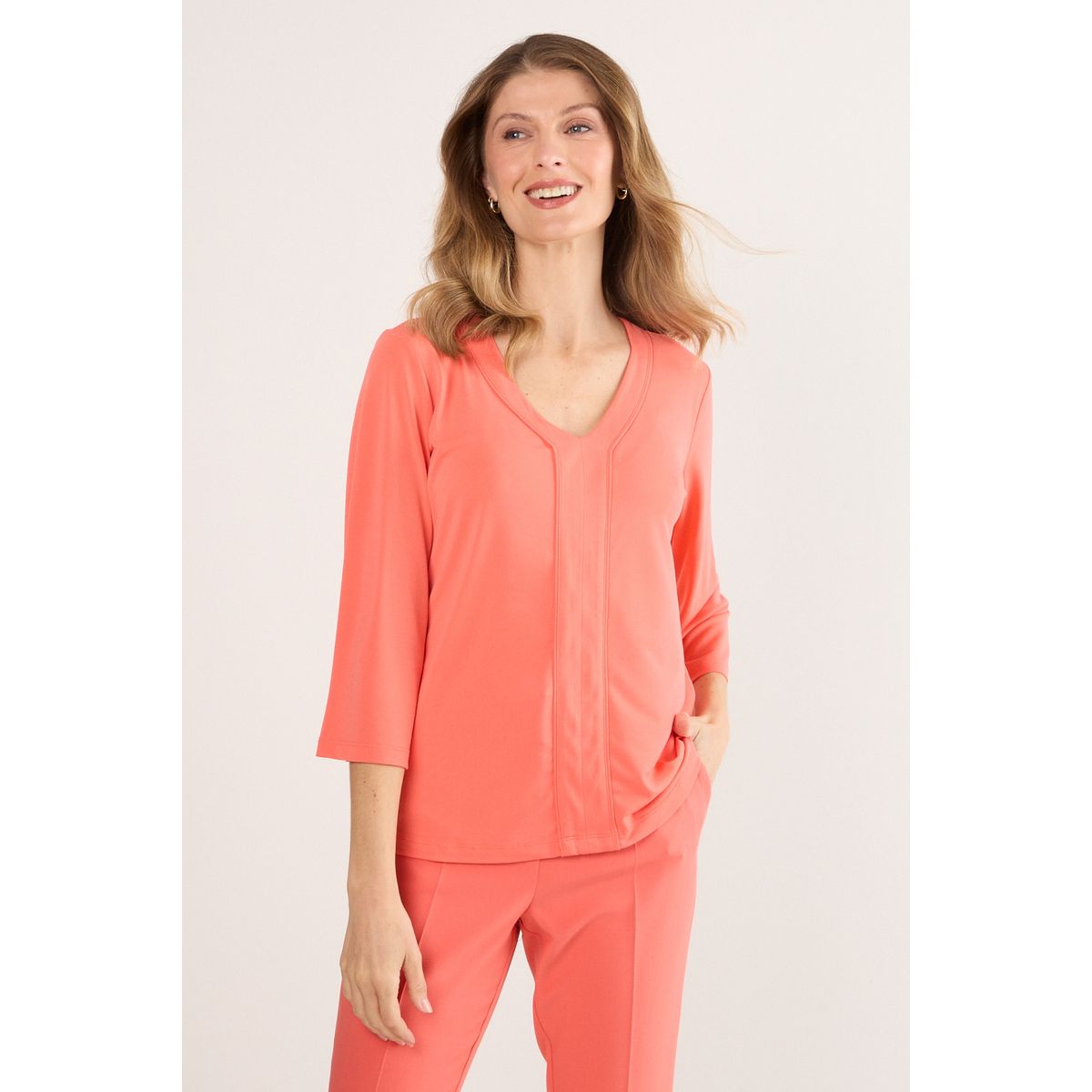 MA GRIFFE - Polera Manga Larga Mujer Coral Magriffe