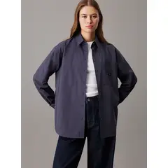CALVIN KLEIN - Camisa holgada de popelín de algodón Azul