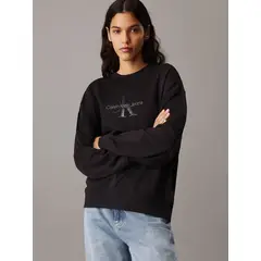 CALVIN KLEIN - Polerón con monograma Negro