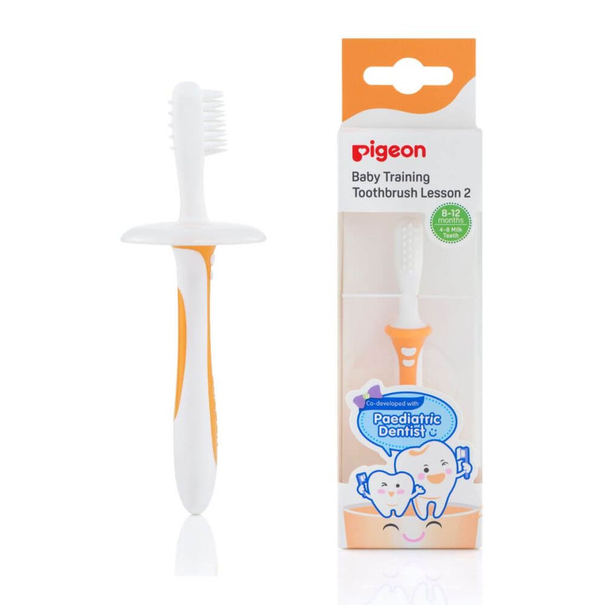 PIGEON - Cepillo Dental De Aprendizaje Naranjo  Paso 2