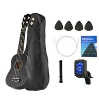 Pack Ukelele 21soprano+funda+a+cuerdas Aquila Negro