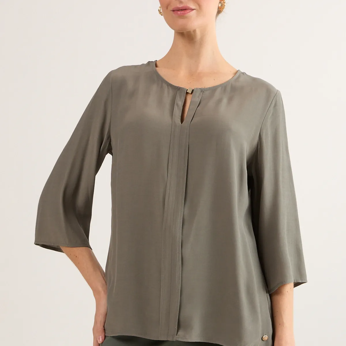 MA GRIFFE - Blusas Manga Larga Mujer Avellana Magriffe