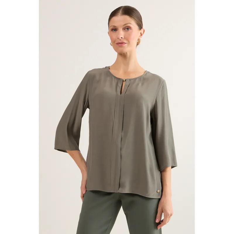 MA GRIFFE - Blusas Manga Larga Mujer Avellana Magriffe