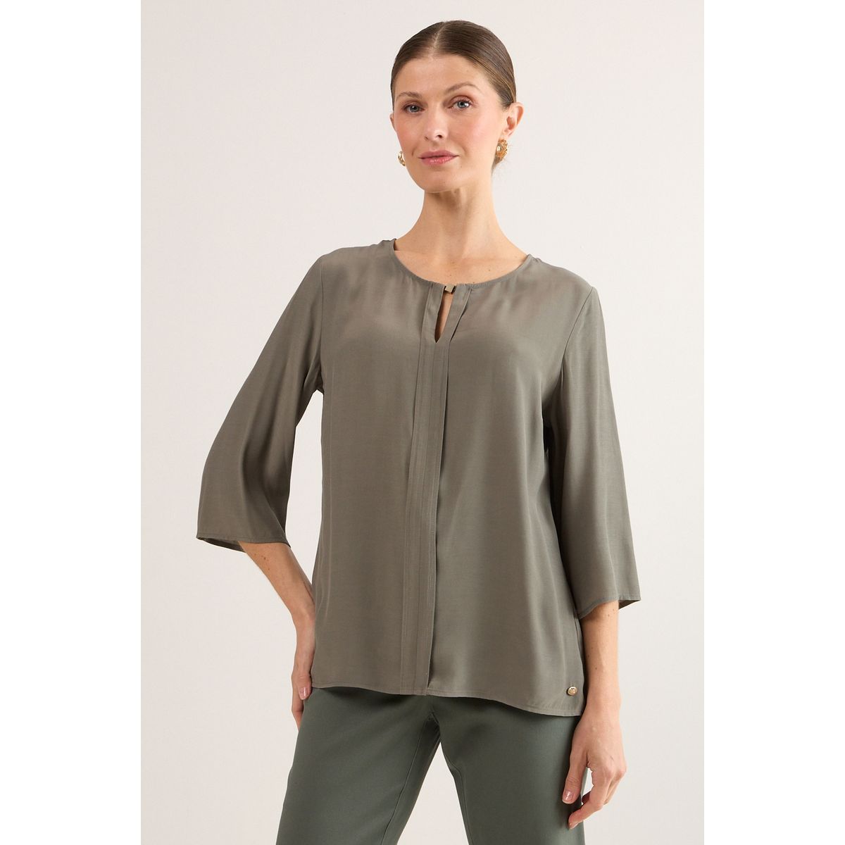 MA GRIFFE - Blusas Manga Larga Mujer Avellana Magriffe