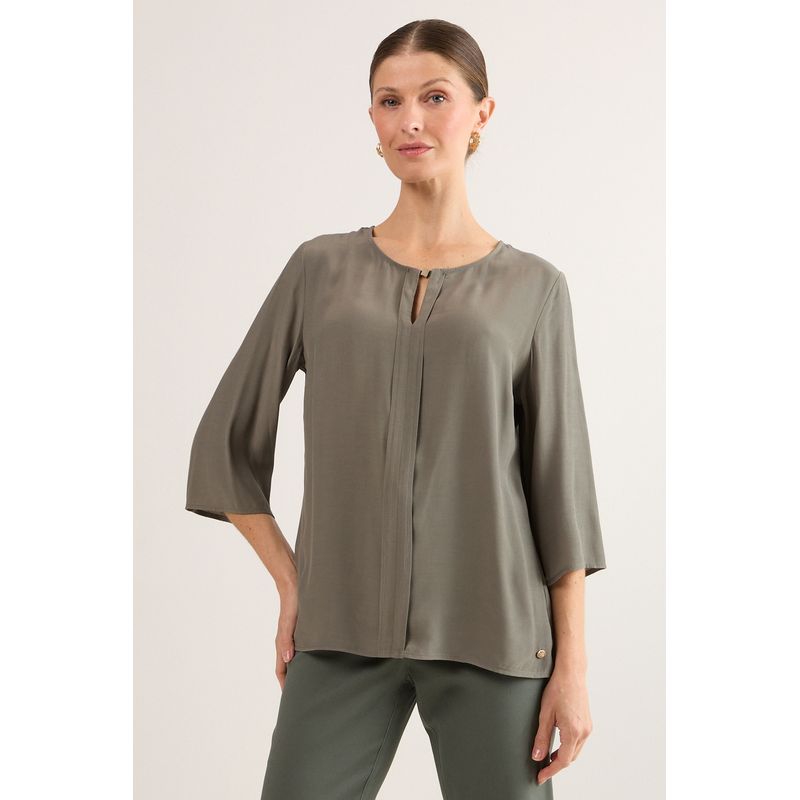 MA GRIFFE - Blusas Manga Larga Mujer Avellana Magriffe