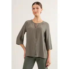 MA GRIFFE - Blusas Manga Larga Mujer Avellana Magriffe