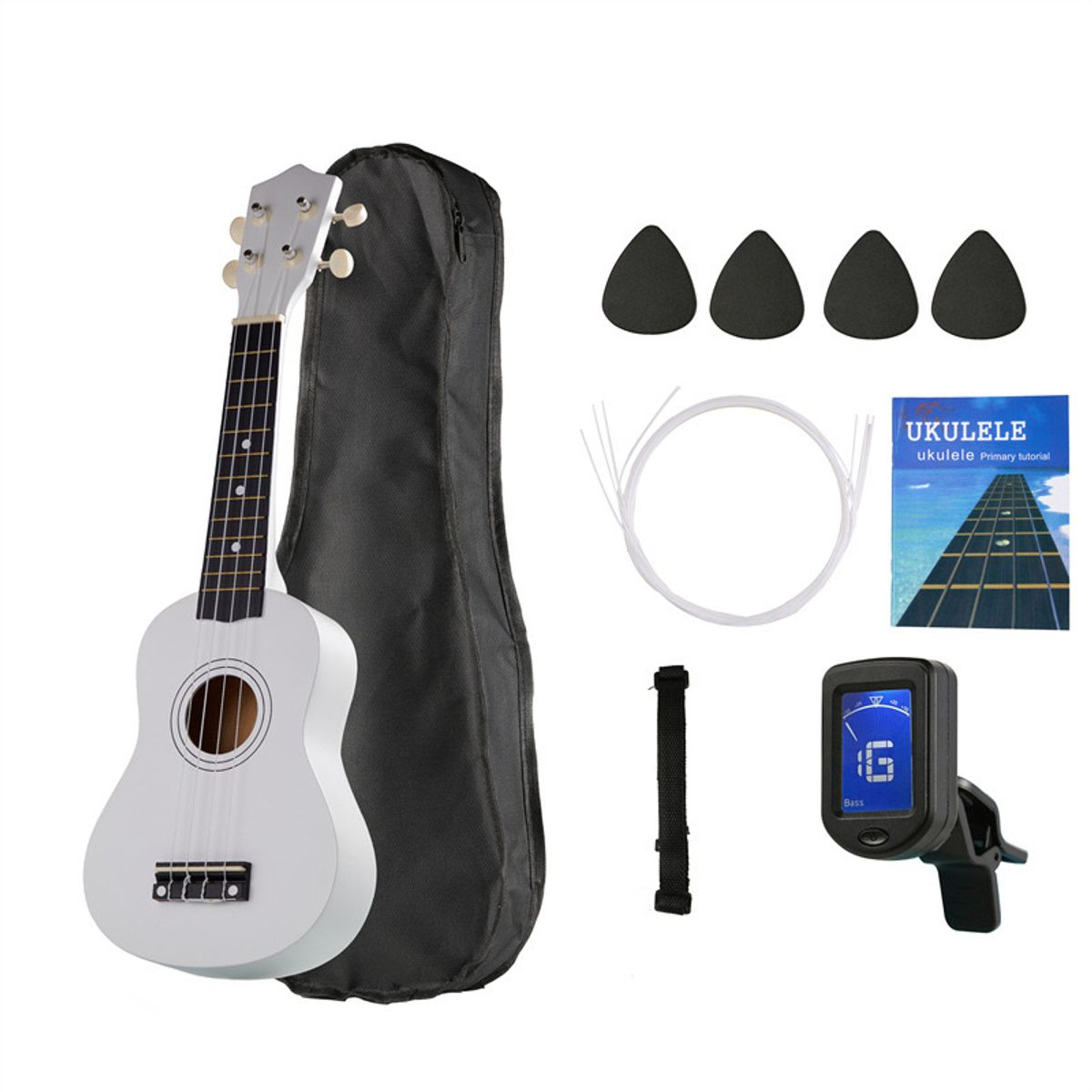 GENERICO - Pack Ukelele 21soprano+funda+a+cuerdas Aquila BLANCO