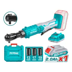 TOTAL TOOLS - Llave Chicharra Inalámbrica 20V 3/8" 65 Nm, Batería y Cargador Total