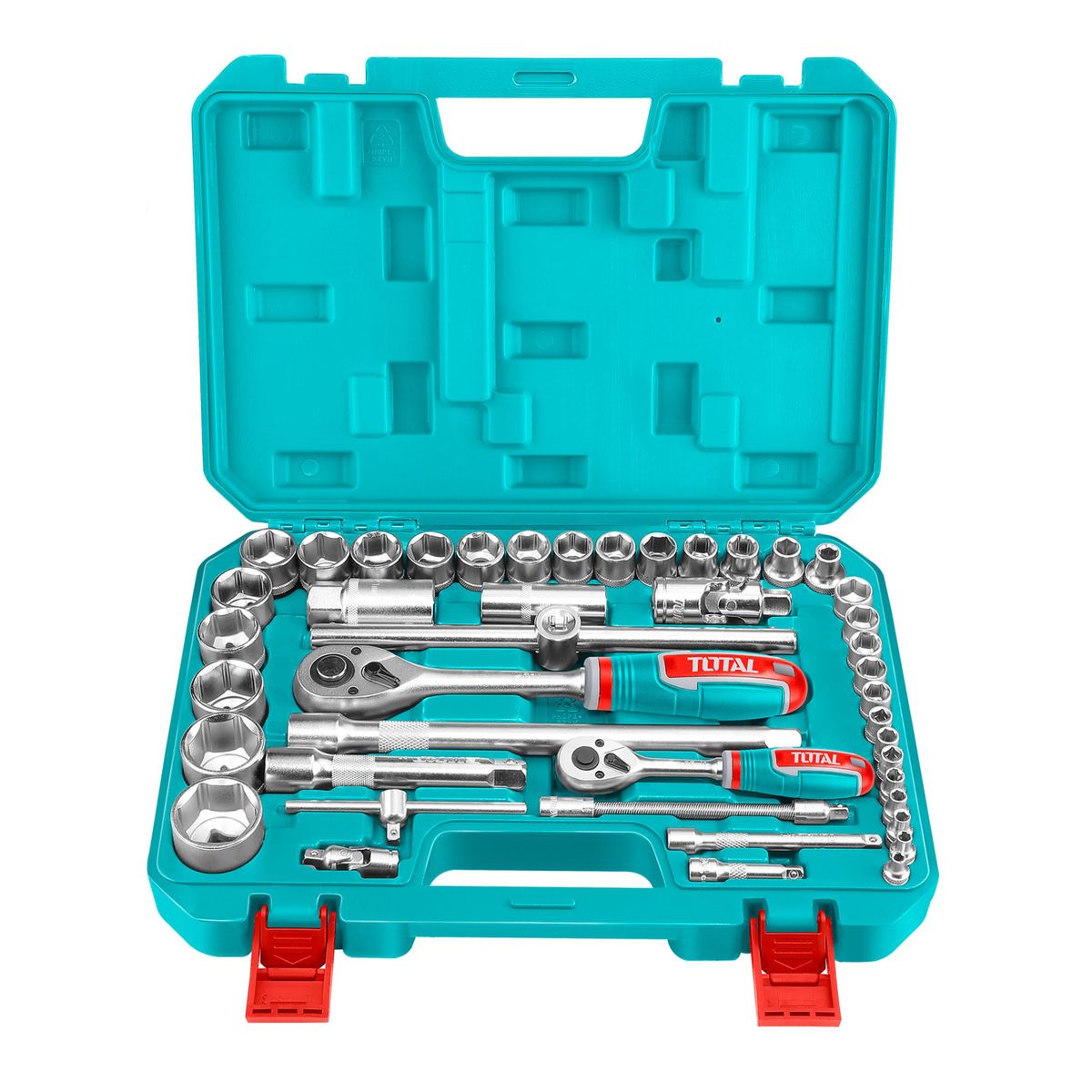 TOTAL TOOLS - Juego de Dados 44 Piezas 1/4" y 1/2" Total