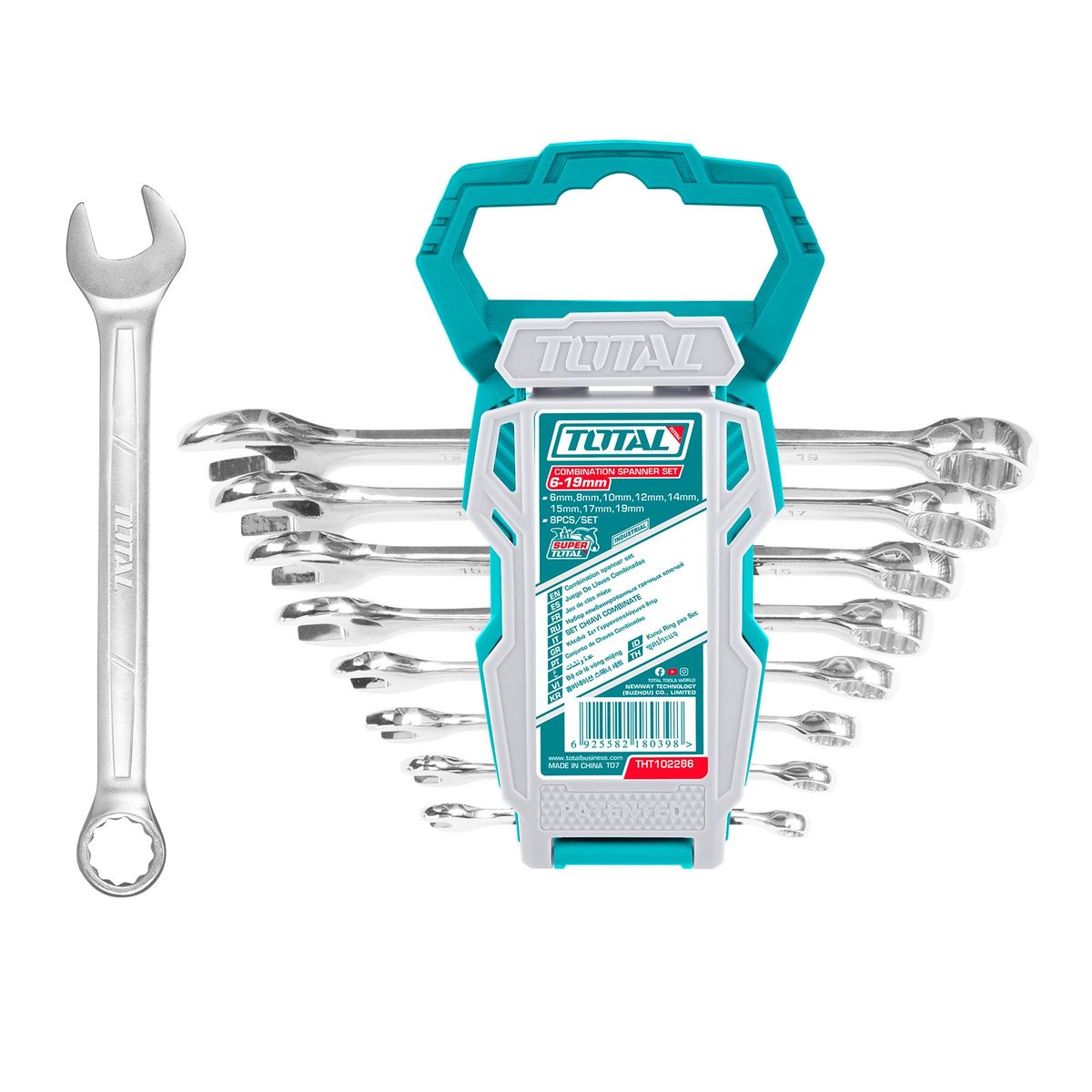 TOTAL TOOLS - Juego Llave Punta Corona 8 Piezas 6-19 mm Total