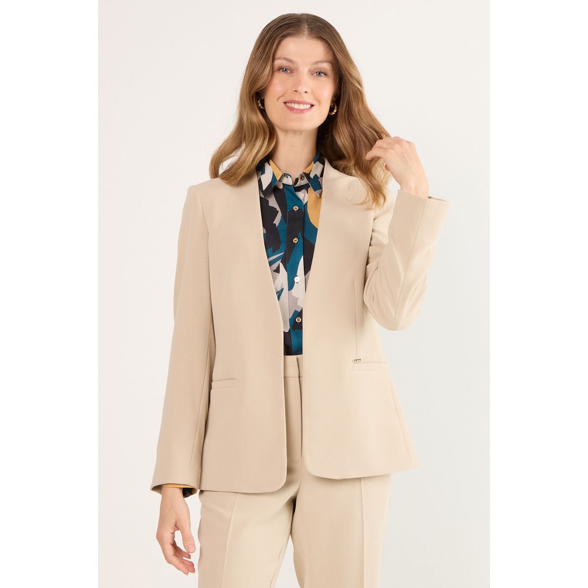 MA GRIFFE - Blazer Mujer Beige Magriffe