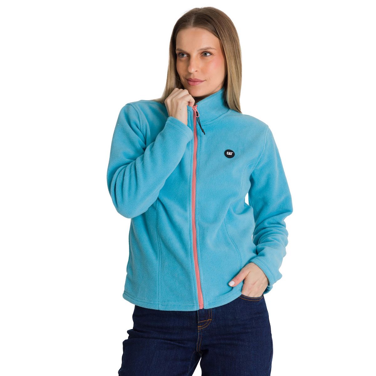 CAT - Polar Microfleece Full Zip Mujer Celeste CAT