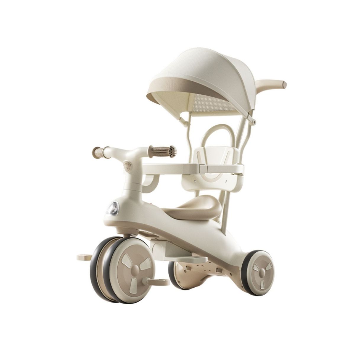 BABYLUNA - Coche Triciclo Con Techo Y Andador Con Luz Y Música Caqui