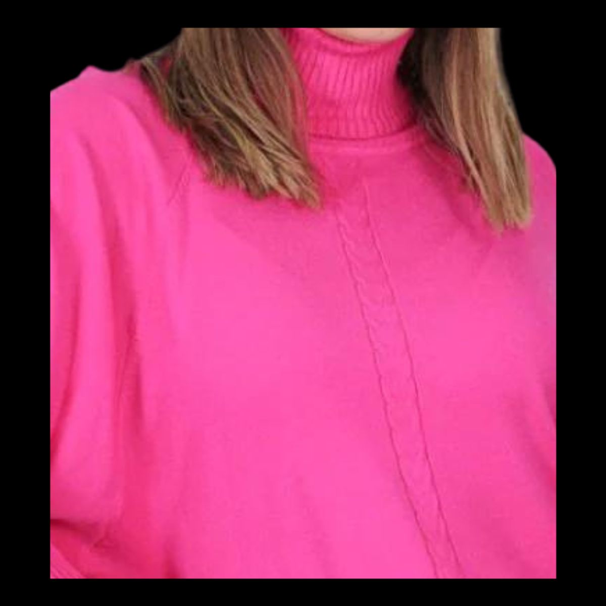 LOOK SHOP - Polera Manga Larga Tejida. Sweater Cuello Alto Hilo. Colores 002