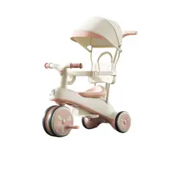 BABYLUNA - Coche Triciclo Con Techo Y Andador Con Luz Y Música Rosa