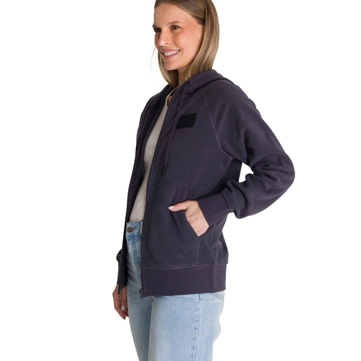 CAT - Polerón Microfleece Full Zip Mujer Gris CAT