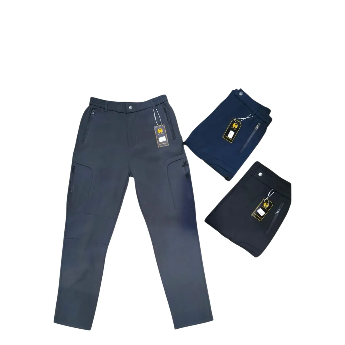 AGW - Pack 2 Pantalones Outdoor Hombre Impermeable Softshell