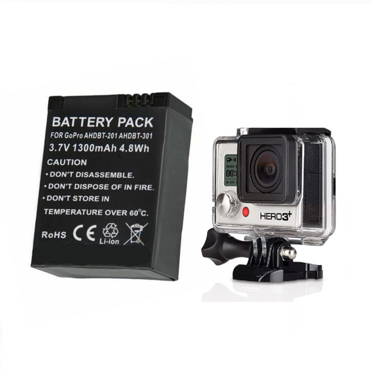 SHOOT - Batería Recargable para GoPro Hero 3 / 3+ de 1600 mAh